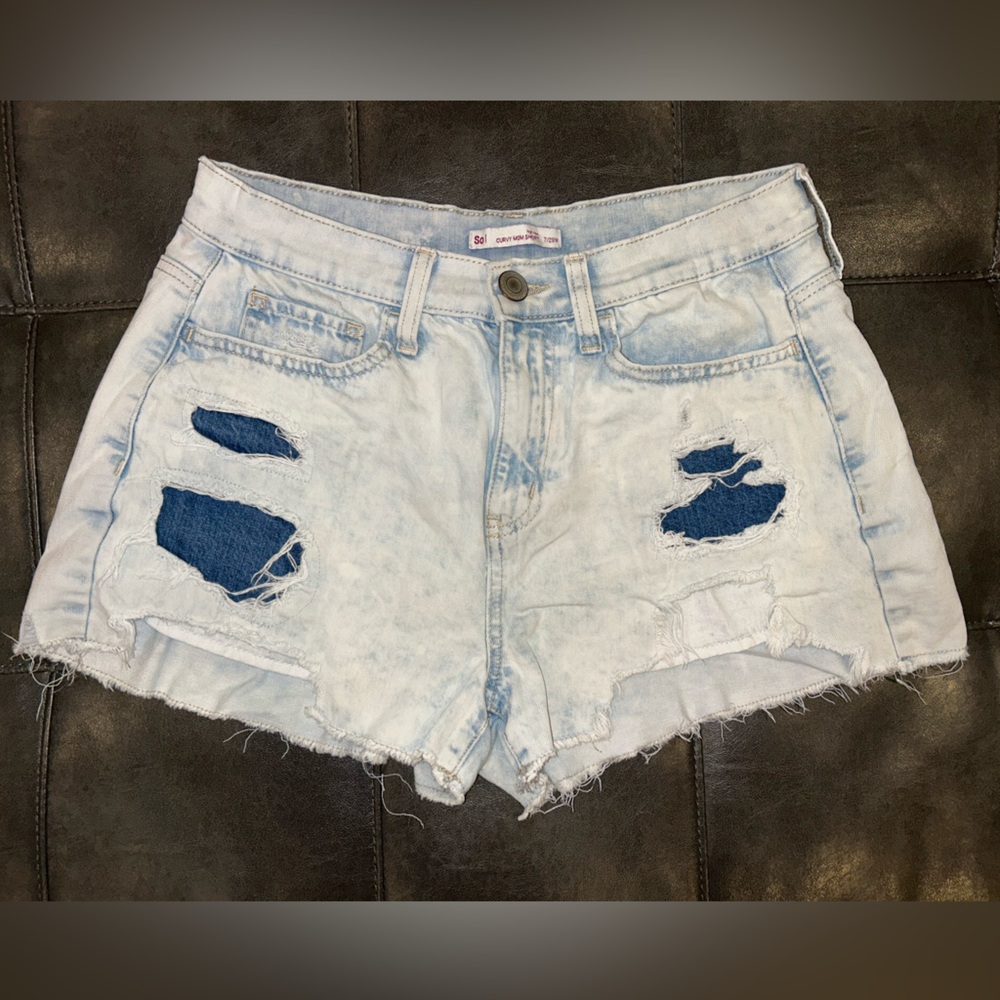 SO Blue Jean Shorts Distressed Cut-Off Style
